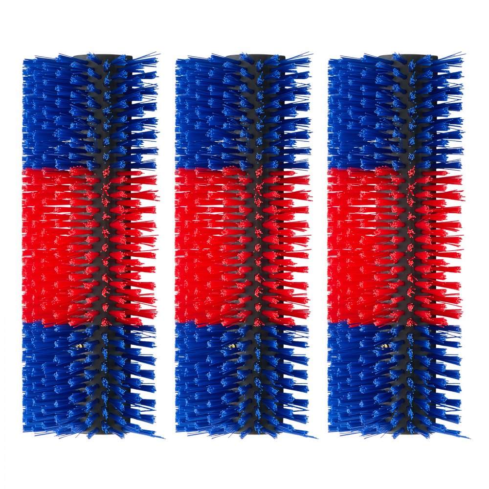 VEVOR Cepillo Rascador para Ganado 430 x 190 mm, Conjunto de 3 Unidades, Raspador para Vacas Caballos Ovejas, para Aliviar la Picazón en la Espalda, Kit de 12 Tornillos, para Campo Granja, Azul y Rojo