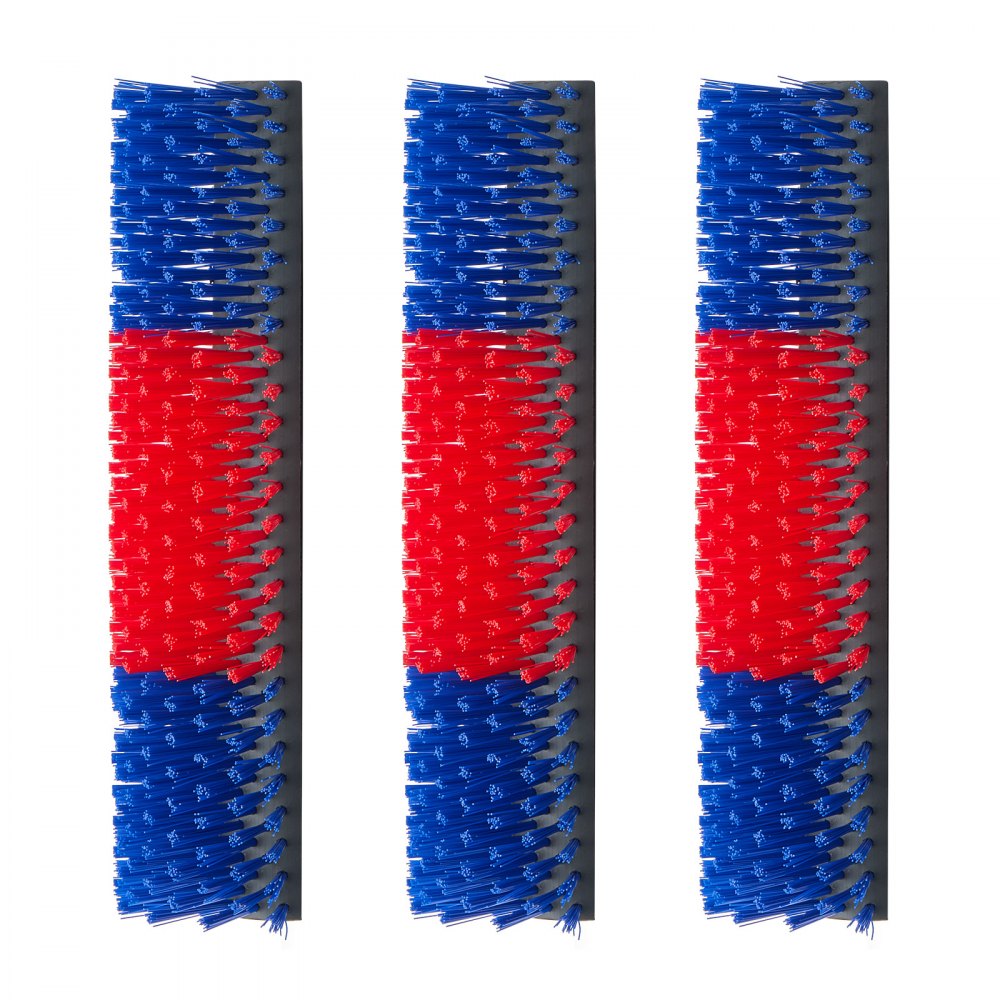 VEVOR Cepillo Rascador para Ganado 430 x 190 mm, Conjunto de 3 Unidades, Raspador para Vacas Caballos Ovejas, para Aliviar la Picazón en la Espalda, Kit de 12 Tornillos, para Campo Granja, Azul y Rojo