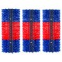 VEVOR Cepillo Rascador para Ganado 430 x 190 mm, Conjunto de 3 Unidades, Raspador para Vacas Caballos Ovejas, para Aliviar la Picazón en la Espalda, Kit de 12 Tornillos, para Campo Granja, Azul y Rojo
