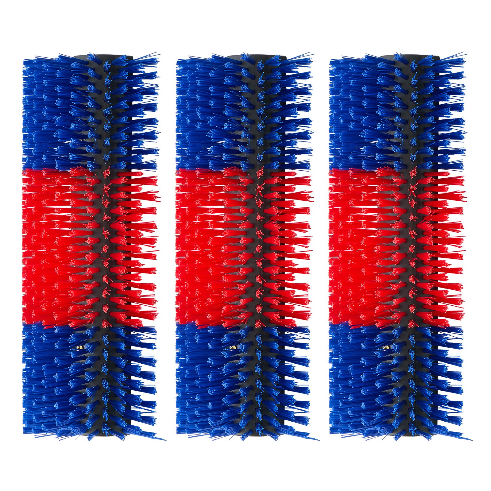 VEVOR Cepillo Rascador para Ganado 430 x 190 mm, Conjunto de 3 Unidades, Raspador para Vacas Caballos Ovejas, para Aliviar la Picazón en la Espalda, Kit de 12 Tornillos, para Campo Granja, Azul y Rojo