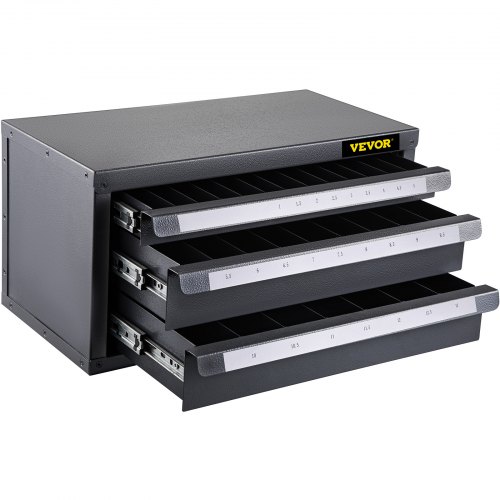 VEVOR Caja Organizadora para Brocas de 3 Cajones de Acero para Tamaño de 1-13 mm