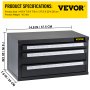 Armario dispensador de brocas VEVOR con 3 cajones, 14,8 x 7,9 x 7,9 pulgadas, color negro.