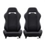 VEVOR Asiento de Carreras, Juego de 2, con Ángulo Amplio Reclinable y Espuma de Alta Resiliencia, con Tela de Poliéster y Deslizador Q235B, Apto para Autos de Carreras y Karts, 550 x 585 x 885 mm