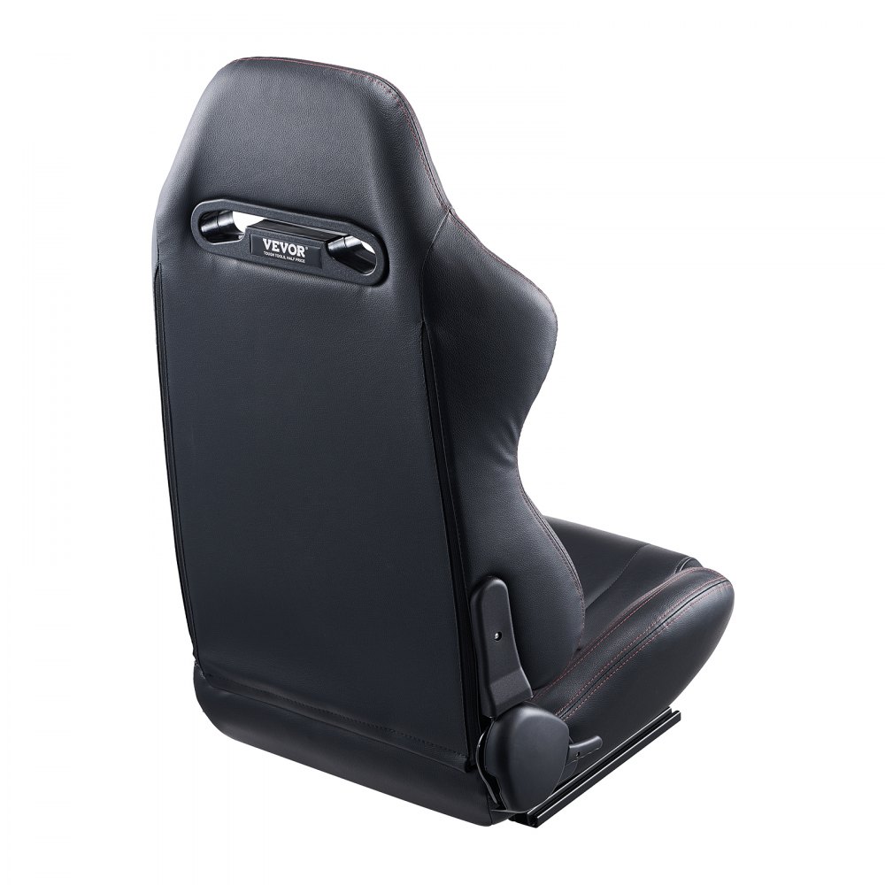 VEVOR Asiento de Carreras, Juego de 2, con Ángulo Amplio Reclinable y Espuma de Alta Resiliencia, con Cuero de PVC Suave y Deslizador Q235B, Apto para Autos de Crreras y Karts, 550 x 585 x 885 mm