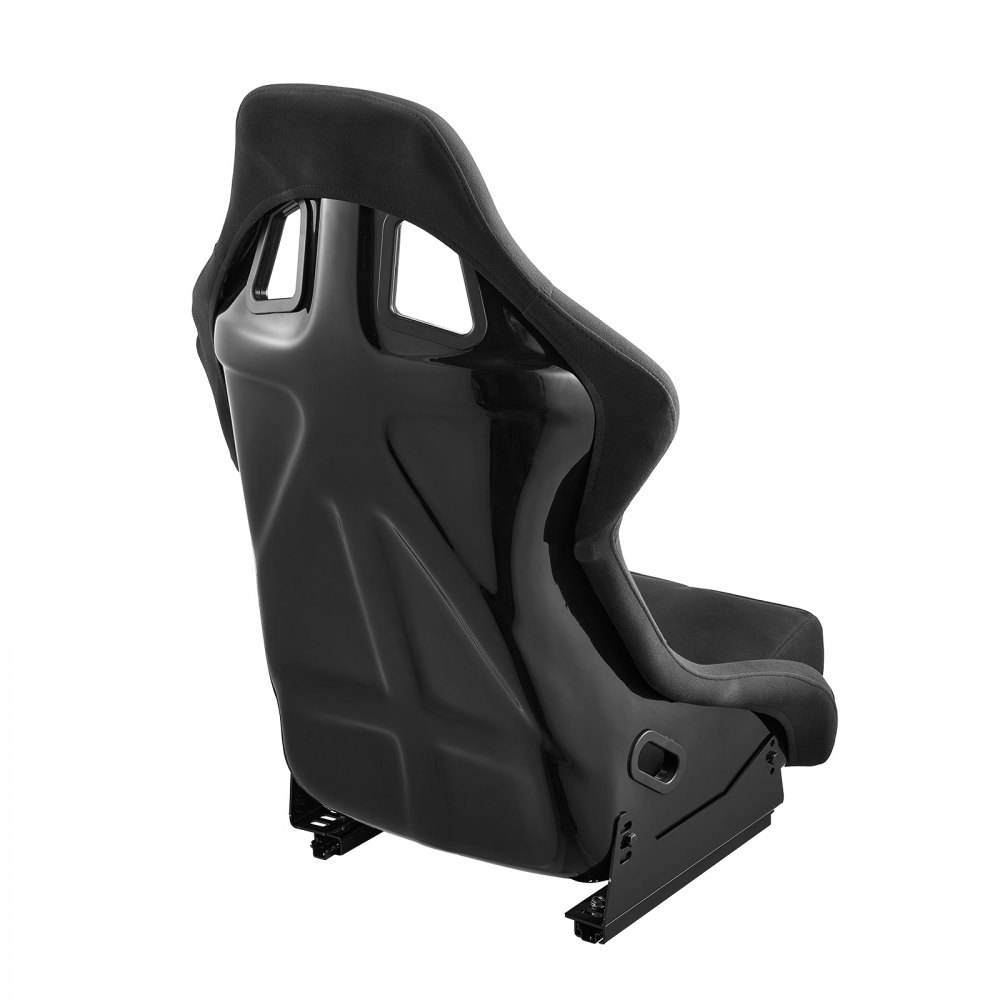 VEVOR racing seat integrated racing cockpit with double locking slider and high-elasticity foam, comfortable racing seat with soft velor fabric and Q235B slider, for racing cars and karts