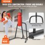 VEVOR Soporte para Saco de Boxeo de Acero Estación de Boxeo Independiente Carga de 181 kg Soporte de Boxeo Altura Ajustable con Base Pesada Equipo de Entrenamiento para Gimnasio en casa 126x143x208 cm