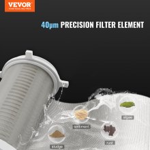 VEVOR Filtro Giratorio de 40 μm para Agua de Pozo, 3/4" GF + 1" GM, 4 T/H de Alto Flujo, para Sistemas de Filtración de Agua de Toda la Casa, Filtro de Sedimentos de Agua de Pozo, 97 x 66 x 198 mm