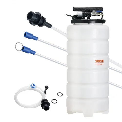 VEVOR Extractor de Fluido Bomba de Vacío de Succión 15L Cambio de Aceite de Motor Neumático/Manual con Manómetro Manguera de Succión Cambio de Aceite para Evacuación de Fluidos Automotrices Bajo Vacío