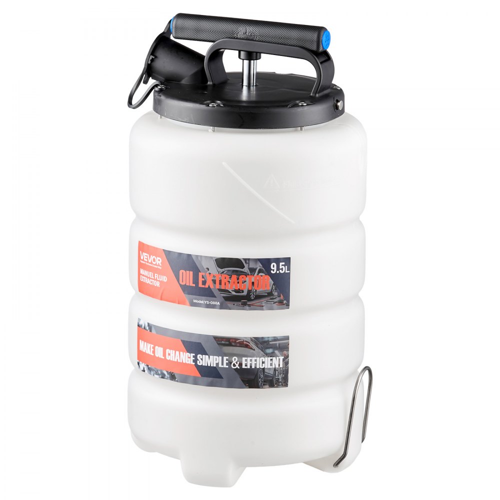 VEVOR Bomba de Líquido de Transmisión Manual Capacidad 9,5 L, Extractor de Aceite de Mano para Máquinas, con Manguera 150 cm Tubos de Extensión Adaptadores, Cambio de Aceite para Coches Barcos Motos