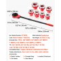 VEVOR Kit de Roscado de Tuberías con Trinquete, Roscadora Manual para Tubos con Trinquete, Juego de Terrajas con 7 Medidas BSPT, Mango y Maletín Portátil para Instalación y Reparación de Tuberías