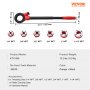VEVOR Kit de Roscado de Tubos con Trinquete 1/4" NPT ~ 1-1/4" NPT Juego de Troqueles de Fontanero Manual Portátil 6 Troqueles NPT Estuche de Almacenamiento para Plomería Tubos de Aluminio Hierro Cobre