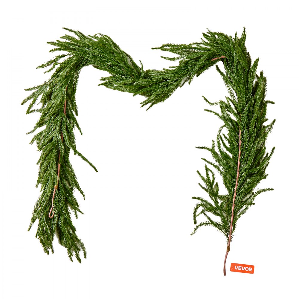 VEVOR Guirnalda Navideña de Pino Largo de 1828 mm Guirnalda Artificial de Plantas Decoración para Navidad en Interior y Exterior Ramas de Pino Corona para Escaleras, Chimeneas, Puertas, Barandillas