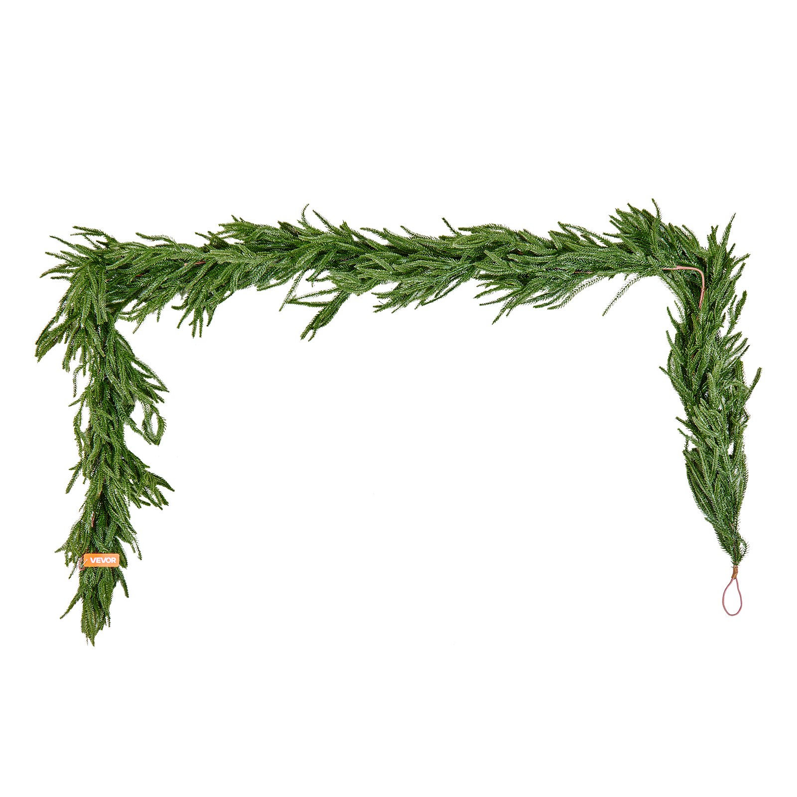 VEVOR Guirnalda Navideña de Pino Largo de 2750 mm Guirnalda Artificial de Plantas Decoración para Navidad en Interior y Exterior Ramas de Pino Corona para Escaleras, Chimeneas, Puertas, Barandillas