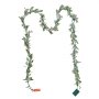 VEVOR Christmas Garland, 2750 mm Realistic Greenery Decorated with Vines, Olive Leaves, and Berries, Evergreen Faux Garlands with Light String for Indoor Outdoor Xmas Decoration on Mantel Fireplace