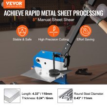 VEVOR Cizalla Manual de Sobremesa para Chapa Metálica Q235 Material Q235
