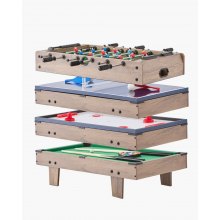 VEVOR Mesa de Hockey de Aire Combinada 4 en 1 de 82 cm Futbolín Ping Pong Billar