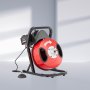 VEVOR Pipe Cleaning Machine 50 FT x 1/2 Inch, Manual Pipe Cleaning Spiral – with 4 Cutters and Air-Activated Foot Switch for 2 to 4 Inch Pipes