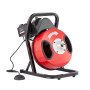 VEVOR Pipe Cleaning Machine 50 FT x 1/2 Inch, Manual Pipe Cleaning Spiral – with 4 Cutters and Air-Activated Foot Switch for 2 to 4 Inch Pipes