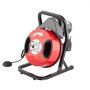 VEVOR Pipe Cleaning Machine 50 FT x 1/2 Inch, Manual Pipe Cleaning Spiral – with 4 Cutters and Air-Activated Foot Switch for 2 to 4 Inch Pipes