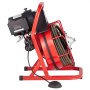 VEVOR Desbloqueador de Tuberías Eléctrico Máquina de Limpieza de Tuberías 12m x 1,27cm Limpiador Manual de Tubos 250 W con 4 Cortadores Accionado por Pie Neumático para Tuberías de 5-10 cm