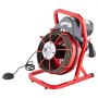 VEVOR Desbloqueador de Tuberías Eléctrico Máquina de Limpieza de Tuberías 12m x 1,27cm Limpiador Manual de Tubos 250 W con 4 Cortadores Accionado por Pie Neumático para Tuberías de 5-10 cm