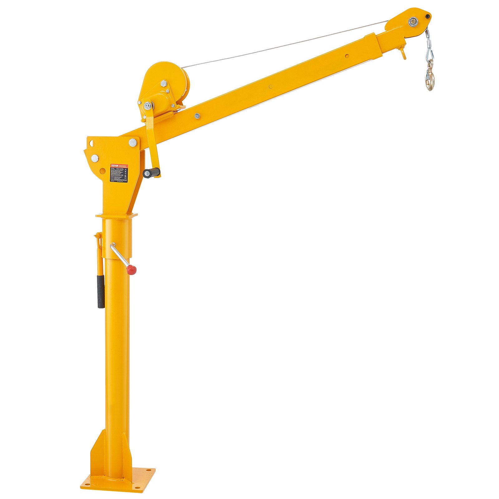 VEVOR Grúa Manual para Camión Carga de 499kg Grúa Plegable para Plataforma de Camión con Cabrestante manual, Grúa de Pluma de Acero para Camioneta con Giro de 360° para Levantar Mercancías en Fábrica