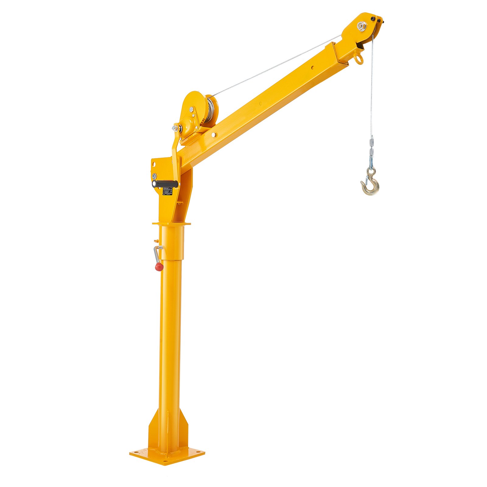 VEVOR Grúa Manual para Camión Carga de 499kg Grúa Plegable para Plataforma de Camión con Cabrestante manual, Grúa de Pluma de Acero para Camioneta con Giro de 360° para Levantar Mercancías en Fábrica
