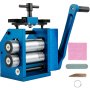 VEVOR Máquina de Laminación Combinada Manual 112mm 4 Formas de Ranuras Combinación Joyería Laminador de Rodillos 112x48cm Máquina de Laminación de Joya para Laminado de Alambre de Hoja Metálica