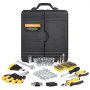 VEVOR 221-Piece Mechanic's Tool Set, 1/4" & 3/8" Drive Sockets, SAE & Metric Mechanic's Tool Set with Bits, Wrenches, Ratchet Handle, and Storage Case