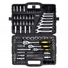 VEVOR 121 PCS Kit de Herramientas Mecánicas SAE y Métrica de Reparación de Coche