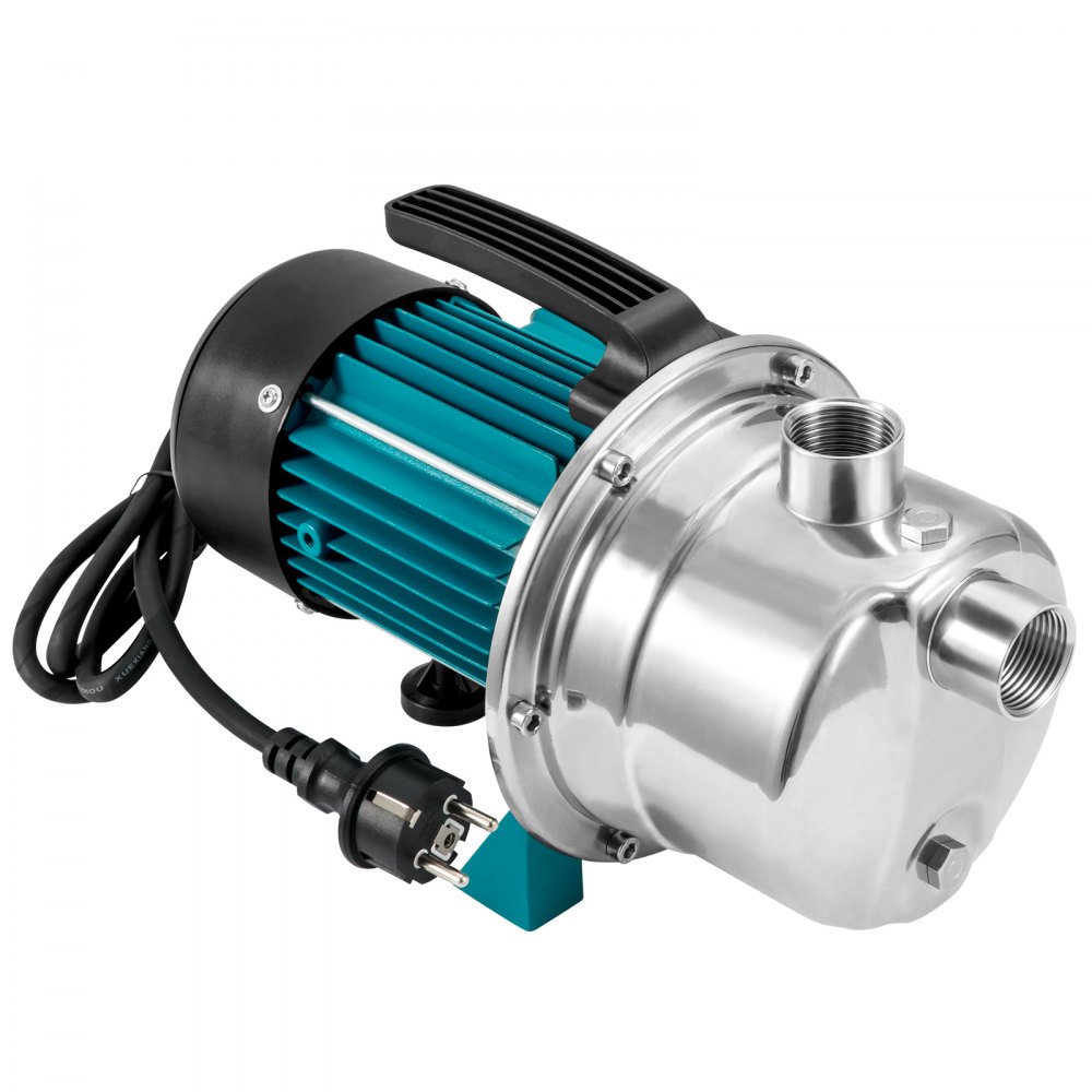 VEVOR Bomba de Chorro de Refuerzo 800W Bomba de Jardín Portátil 3700L/h Bomba de Pozo Poco Profundo Acero Inoxidable 220-240V Altura de Elevación 40m Presión 4,8 bar para Riego Trasvase de Agua Césped