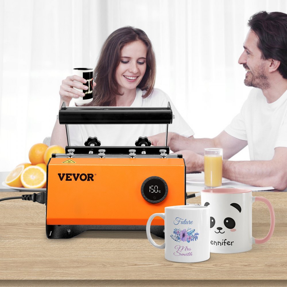 VEVOR Prensa Térmica para Tazas 11-30 oz Prensa para Tazas 620W Máquina de Impresión de Transferencia 29,1 x 31,2 x 25,7 cm con Pantalla Táctil Estilo Perilla y Circuito de Seguridad de Doble Control