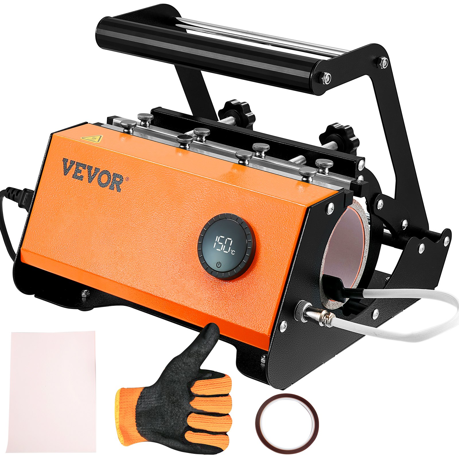 VEVOR Prensa Térmica para Tazas 11-30 oz Prensa para Tazas 620W Máquina de Impresión de Transferencia 29,1 x 31,2 x 25,7 cm con Pantalla Táctil Estilo Perilla y Circuito de Seguridad de Doble Control