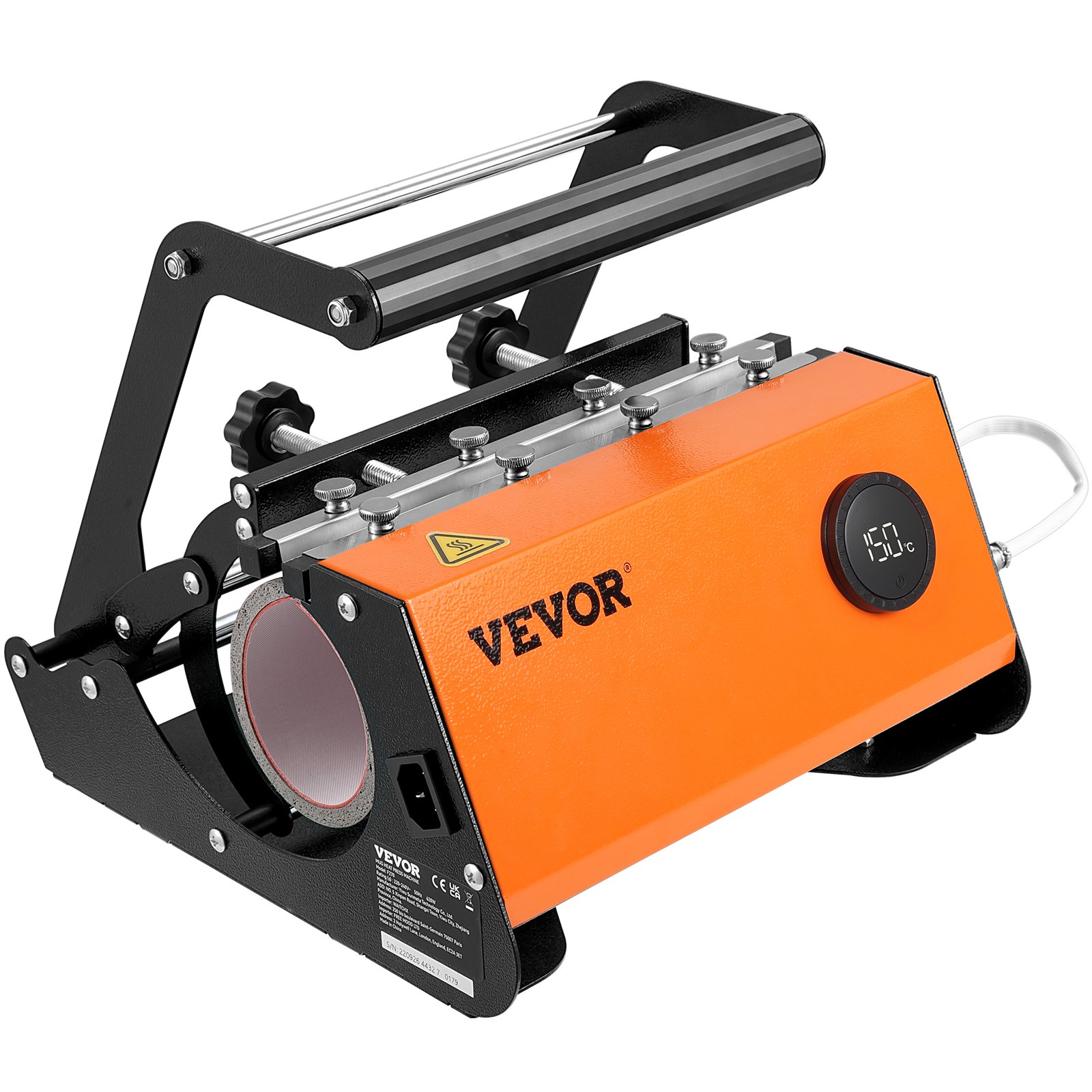 VEVOR Prensa Térmica para Tazas 11-30 oz Prensa para Tazas 620W Máquina de Impresión de Transferencia 29,1 x 31,2 x 25,7 cm con Pantalla Táctil Estilo Perilla y Circuito de Seguridad de Doble Control