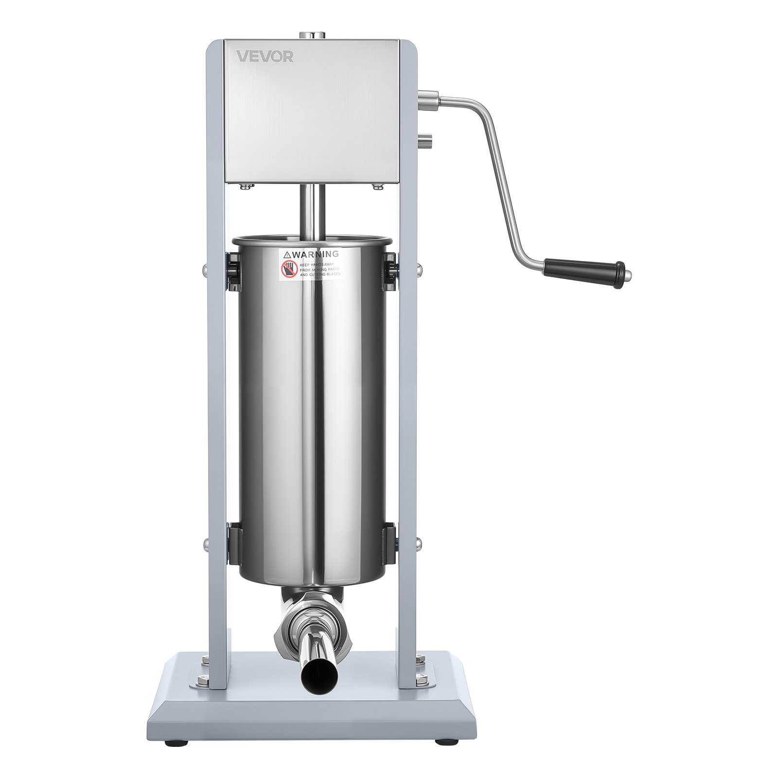 VEVOR Embutidora Manual de Salchichas Capacidad de 5 L, Embutidora Vertical de Mesa de Acero Inoxidable con 5 Tubos de Relleno para Churros Salchichas para Hogar, Cocina, Restaurante, Supermercado