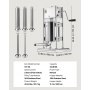VEVOR Embutidora Manual de Salchichas de 10 L, Máquina de Llenado Vertical de Carne con 2 Velocidades Rápida/Lenta, de Acero Inoxidable Resistente, con 5 Tubos de Embutido, 600 x 320 x 720 mm