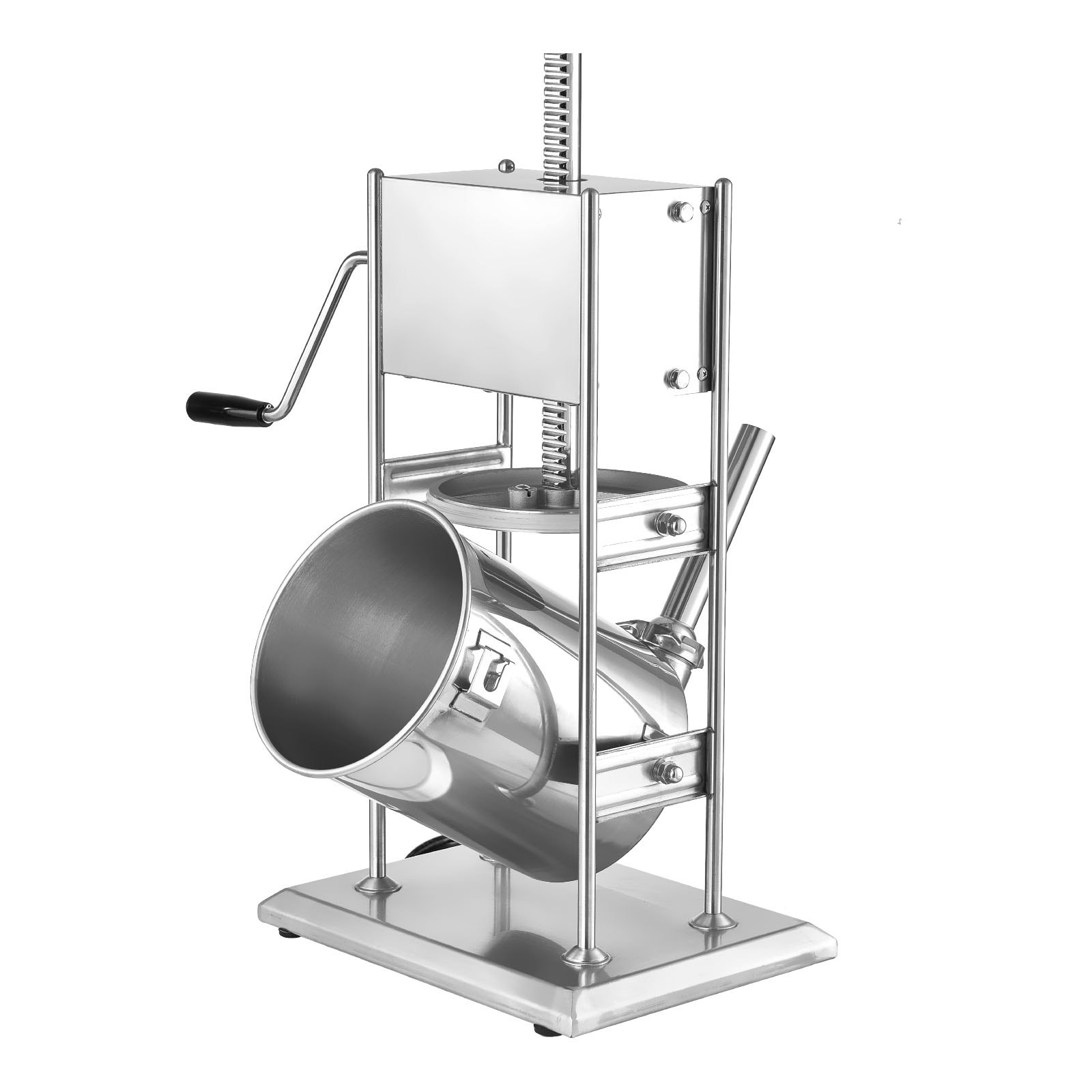 VEVOR Embutidora Manual de Salchichas de 10 L, Máquina de Llenado Vertical de Carne con 2 Velocidades Rápida/Lenta, de Acero Inoxidable Resistente, con 5 Tubos de Embutido, 600 x 320 x 720 mm