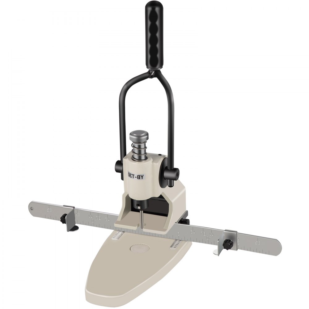 VEVOR Perforadora de Papel 1 Orificio Perforadora de Gruesos y Esfuerzo Capacidad de 300 Hojas Diámetro 3 mm Perforadora de Agujero 13x26,5x37 cm con Cuerpo de Metal y Taladro de Acero para Oficinas