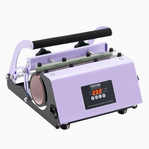 VEVOR Prensa Térmica para Vasos de 325-887 ml Prensa Térmica para Vasos con Papel de Sublimación, Cinta y Guantes, Ajuste de Temperatura y Temporizador, Impresión de Calor para Tazas y Jarras, Morado