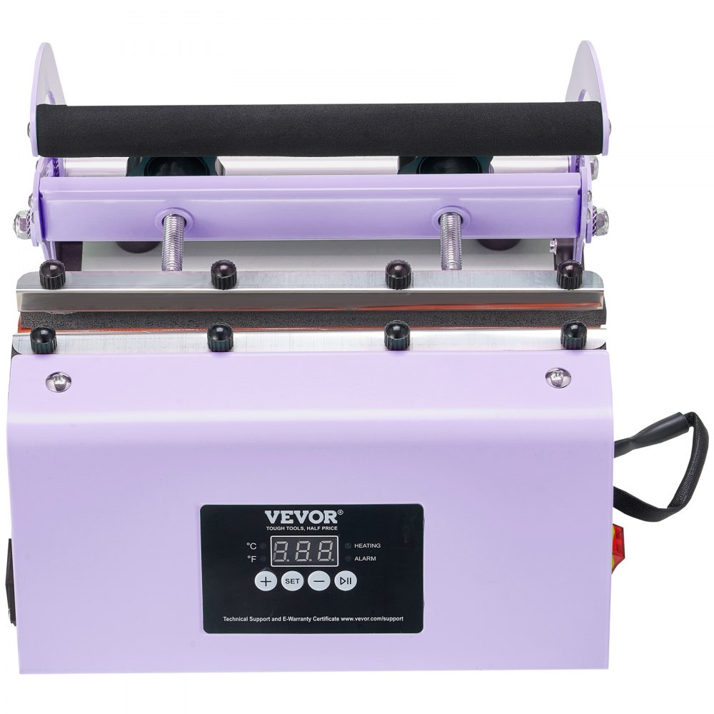 VEVOR Prensa Térmica para Vasos de 325-887 ml Prensa Térmica para Vasos con Papel de Sublimación, Cinta y Guantes, Ajuste de Temperatura y Tiempo para Vasos, Tazas y Jarras de Sublimación, Morado