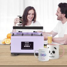 VEVOR Máquina de Prensado por Calor para Sublimación de Tazas de 887 ml, Morado