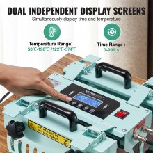VEVOR Máquina de Prensado por Calor con 2 Calentadores para Sublimación, Verde