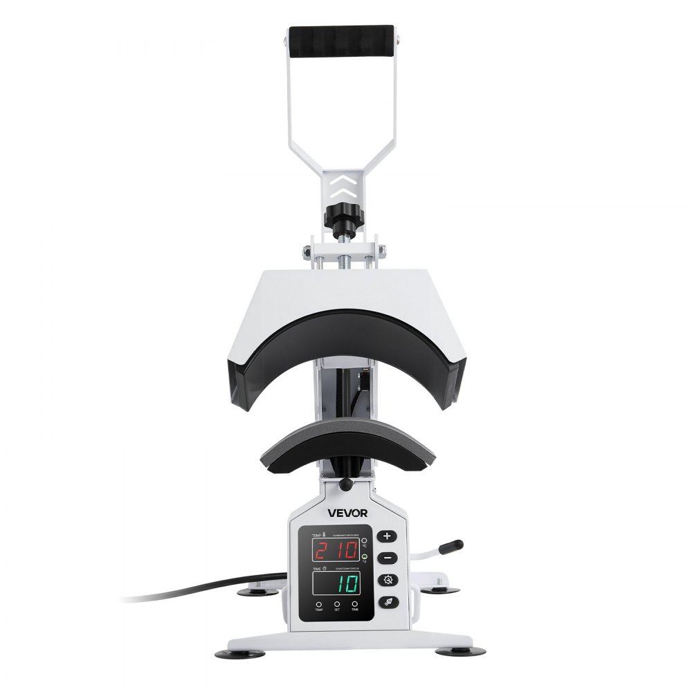 VEVOR Máquina de Prensado Térmico para Gorras de 580 W, Prensa Térmica para Gorras con 4 Placas Intercambiablesa, Control Preciso de Temperatura y Tiempo, para Proyectos de Sublimación, Blanco