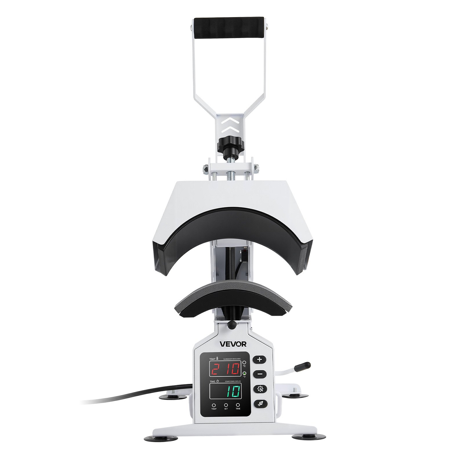 VEVOR Máquina de Prensado Térmico para Gorras de 580 W, Prensa Térmica para Gorras con 4 Placas Intercambiablesa, Control Preciso de Temperatura y Tiempo, para Proyectos de Sublimación, Blanco