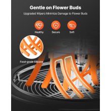 VEVOR Máquina Recortadora de Cuenco de Hojas Manual 330 mm Recortadora de Cuenco de Hoja de Brote con Tapa Transparente y 3 Rejillas de Acero Inoxidable para Brotes de Flores, Hierbas Aromáticas
