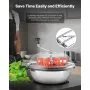 VEVOR Máquina Recortadora de Cuenco de Hojas Manual 420 mm Recortadora de Cuenco de Hoja de Brote con Tapa Transparente y 3 Rejillas de Acero Inoxidable para Brotes de Flores, Hierbas Aromáticas