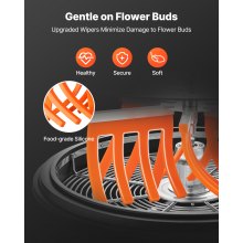 VEVOR Máquina Recortadora de Cuenco de Hojas Manual 420 mm Recortadora de Cuenco de Hoja de Brote con Tapa Transparente y 3 Rejillas de Acero Inoxidable para Brotes de Flores, Hierbas Aromáticas