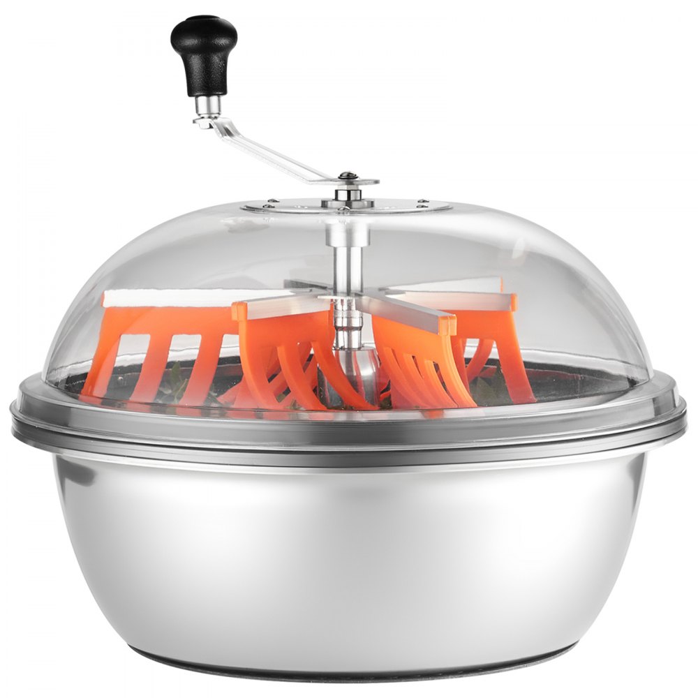 VEVOR Máquina Recortadora de Cuenco de Hojas Manual 480 mm Recortadora de Cuenco de Hoja de Brote con Tapa Transparente y 3 Rejillas de Acero Inoxidable para Brotes de Flores, Hierbas Aromáticas