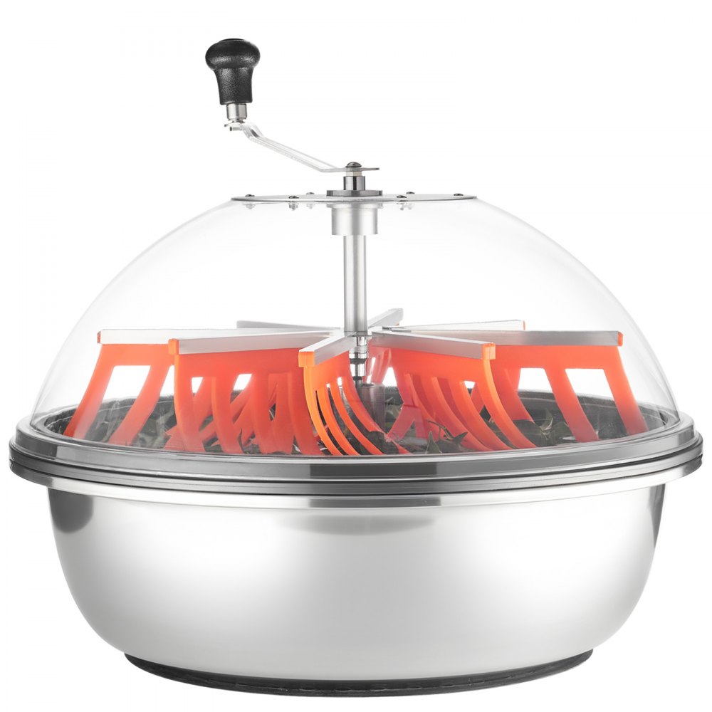 VEVOR Máquina Recortadora de Cuenco de Hojas Manual 600 mm Recortadora de Cuenco de Hoja de Brote con Tapa Transparente y 3 Rejillas de Acero Inoxidable para Brotes de Flores, Hierbas Aromáticas
