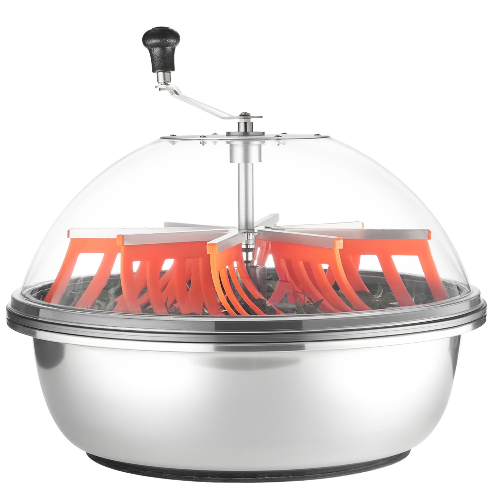 VEVOR Máquina Recortadora de Cuenco de Hojas Manual 600 mm Recortadora de Cuenco de Hoja de Brote con Tapa Transparente y 3 Rejillas de Acero Inoxidable para Brotes de Flores, Hierbas Aromáticas
